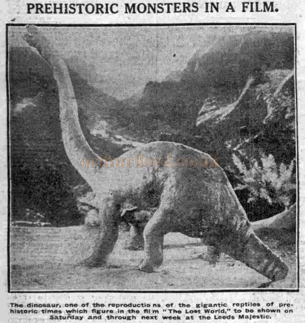 An Illustrated Feature on the Film 'The Lost World' being shown at the Majestic Theatre, Leeds in 1925 - From The Leeds Mercury, October 29th 1925.