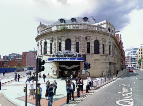 The former Majestic Theatre, Leeds in June 2008 whilst in use as the Majestyk Nightclub - Click to Interact.