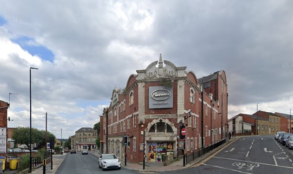A Google StreetVeiw Image showing the former Pavilion Theatre, Morley in August 2024 - Click to Interact.