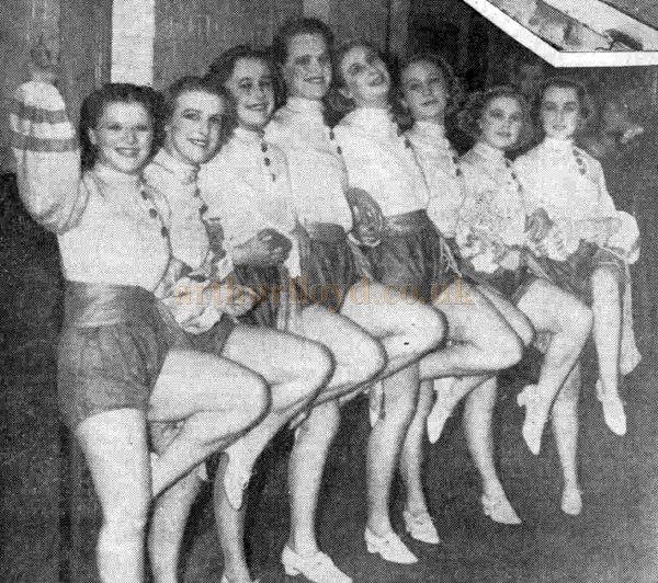 Dancers waiting in the wings during the Leeds University Union's revue 'Televarsity' at the Paramount Theatre, Leeds - From the Leeds Mercury, March 9th 1937.