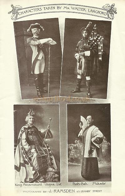 A testimonial programme for Walter Langford at the Temperance Hall, Leicester on May the 2nd 1912