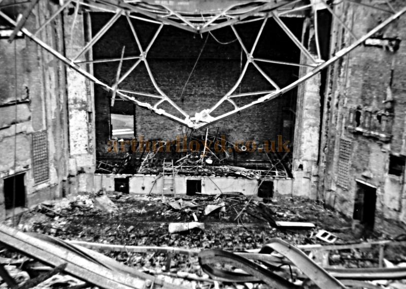 A photograph showing the remains of the Leicester Trocadero after the devastating fire in September 1967 - Courtesy Brian Wolloff 