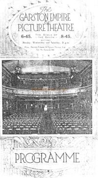 A Programme cover for the Garston Empire showing the auditorium from the stage in 1919 - Courtesy The Garston and District Historical Society.