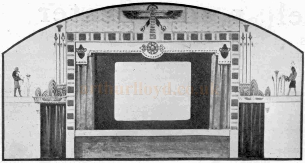 A View of the Egyptian Style Proscenium of the Ritz Theatre, Liverpool in 1929 - From the Bioscope, 27th of March 1929.
