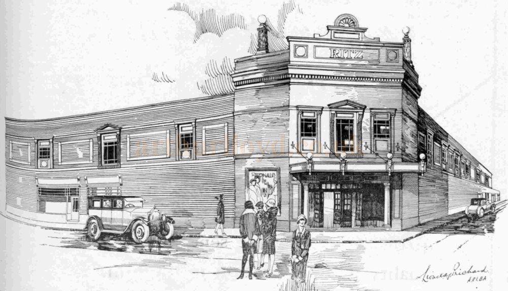 Lionel A. G. Prichard's own Sketch of the Liverpool Ritz in 1929 - From The Bioscope, March 13th 1929.