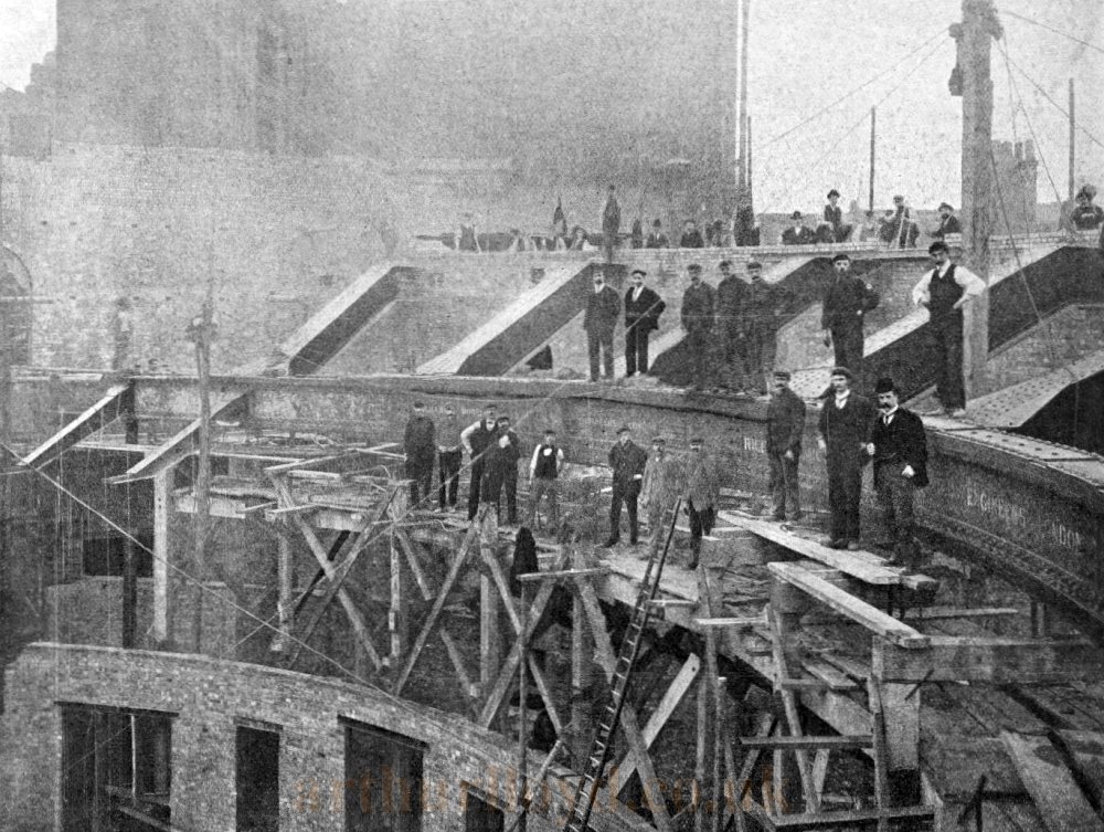 The London Coliseum: Grand Tier Construction. Richard Moreland and son Ltd., Engineers - From The Builders' Journal and Architectural Record 26th October 1904.