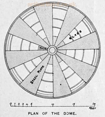 A Plan of the Dome at the London Coliseum - From The Builders' Journal and Architectural Record 26th October 1904.