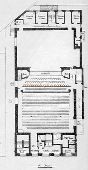 A Ground Plan for the Grand Theatre, Luton - From the Building News and Engineering Journal, September 1st 1899.