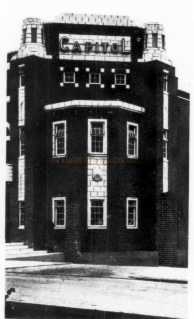 The Secondary Corner Facade of the Capitol Theatre, Didsbury containing the Manager's Office and a Landing with the Motor Generating Room above - From The Architects' Journal, 24th of June 1931.