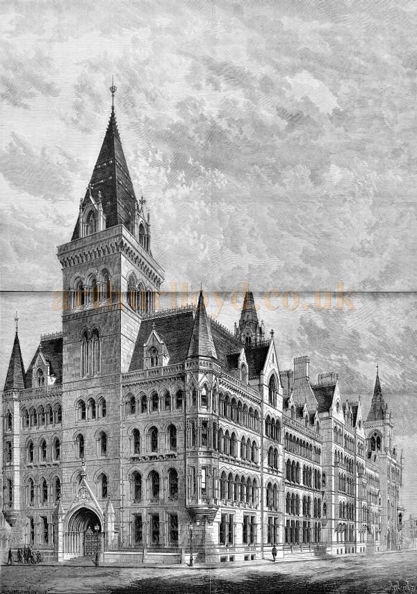The Manchester Town Hall - From The Builder, September 30th 1876.