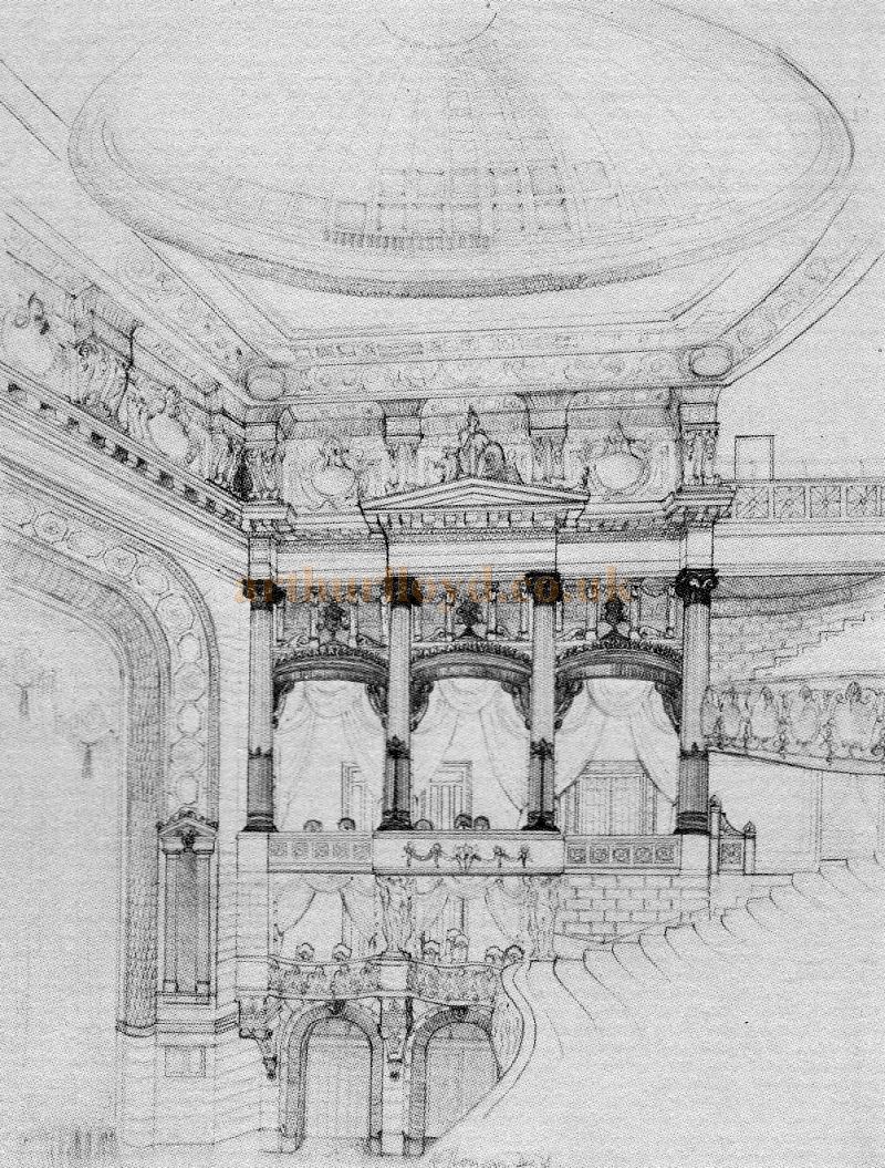 A sketch of the auditorium of the palace Theatre, Manchester - From the reopening brochure for the Palace Theatre, Manchester in March 1981.