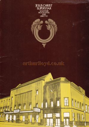 The Reopening programme for 'Jesus Christ Superstar' at the Palace Theatre, Manchester in March 1981.