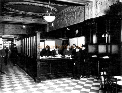 The Telegraph Receiving Office and Entrance Hall of Marconi House, Strand in 1923 - Courtesy John A. Strubbe F.R.I.B.A.
