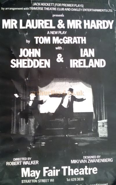 A Poster for Tom McGrath's 'Mr Laurel & Mr Hardy' at the May Fair Theatre in 1977 - Courtesy Björn Wallde.