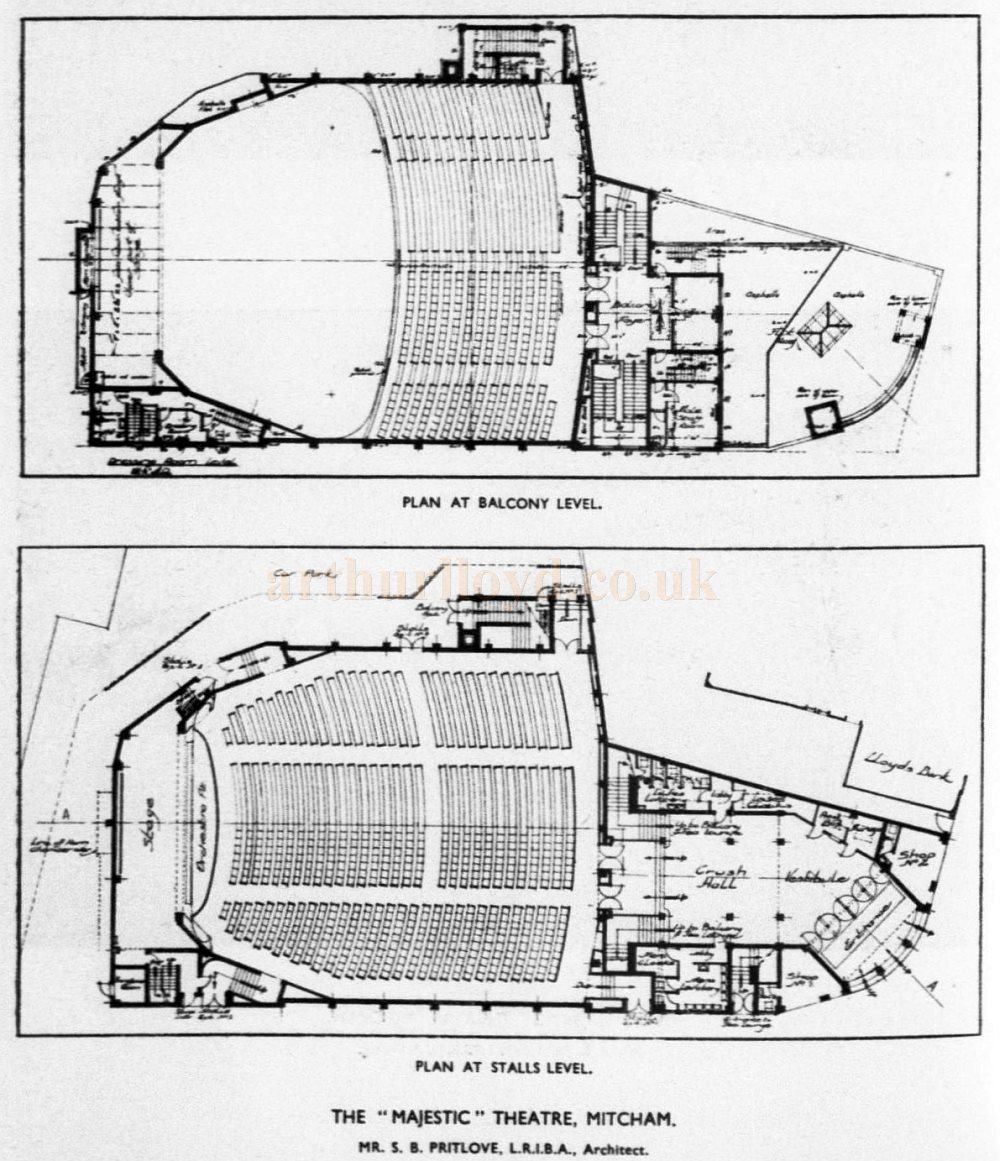 S. B. Pritlove's Plans of the Majestic Theatre, Mitcham - From The Builder, 13th of October 1933.