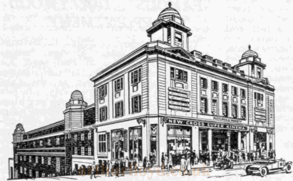 A Sketch showing the exterior of the New Cross Kinema - From The Bioscope, 11th of February 1926.
