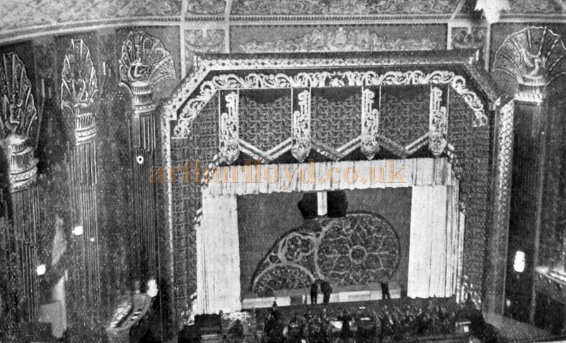 The Auditorium and Stage of the Paramount Theatre, Newcastle at its opening on the 7th of September 1931 - From 'The Bioscope' 9th September 1931.