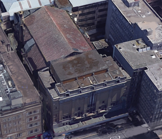 A Google Earth View of the former Paramount Theatre / Odeon, Newcastle before it was demolished - Click to Interact.