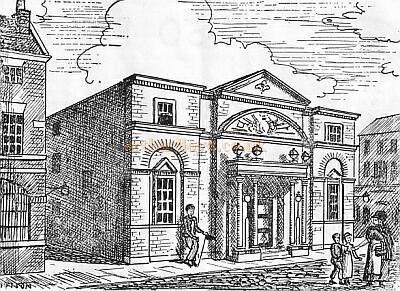A sketch of the 1788 Theatre Royal, Mosley Street, Newcastle.