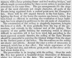 Details of the newly built Tyne Theatre & Opera House - From the ERA, 22nd September 1867.