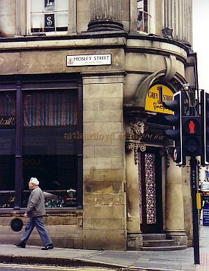 The building which now stands on the site of the 1788 Theatre Royal, Mosley Street, Newcastle, which incorporates some of the original stones from the early Theatre in its bottom layers - Courtesy Gareth Price. 2003.