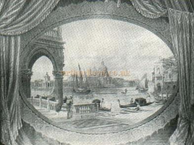 The Royal Theatre's Act Drop, now preserved in storage. - From a publicity handout of the then Northampton Repertory Co. (Circa 1970) - Courtesy Alan Chudley.