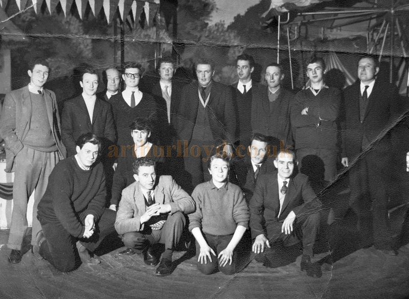 A photograph of the stage crew for the 1962/3 pantomime at the New Theatre, Oxford - Courtesy Peter Cook.