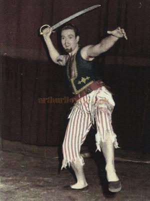 David Galbraith as Sinbad in 'Sinbad the Sailor' at the Royal Opera House, Leicester in 1959 - Courtesy David Garratt.