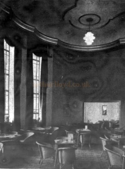 The Cafe of the Paramount Theatre, Tottenham Court Road when it first opened in 1936 - From The Builder, 28th of February 1936.