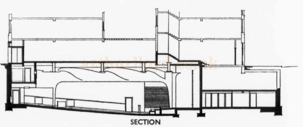 A Section Plan of the Paris Cinema, Lower Regent Street - From The Architects' Journal, 18th of May 1939. 