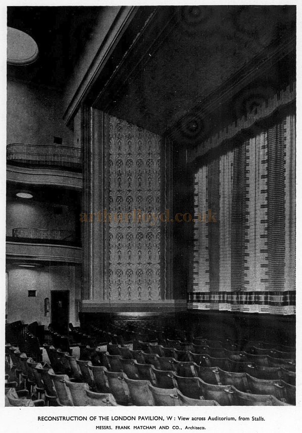 The Auditorium of the London Pavilion after the 1934 Reconstruction - From The Builder, 14th of September 1934.