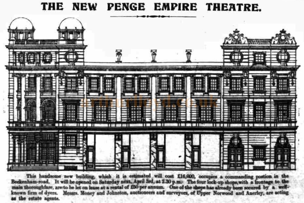 A Sketch of the new Penge Empire - From the Norwood News, 2nd April 1915.