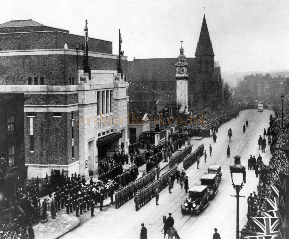 Queen Mary visiting the People's Palace Theatre, Mile End - Courtesy Roger Fox.