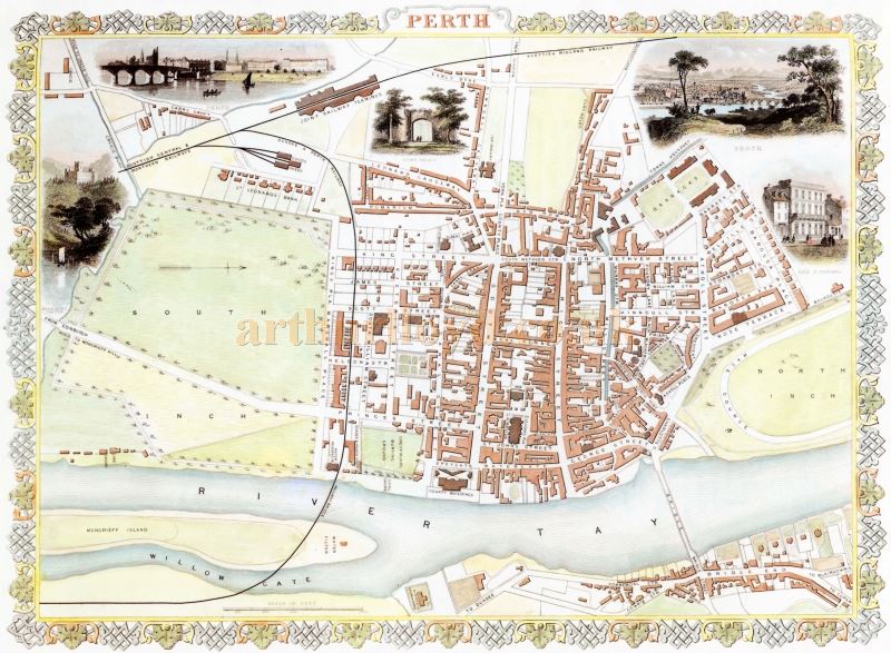 A Plan of Perth in the 1850s - Courtesy Graeme Smith.