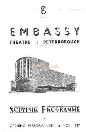The Embassy Theatre Opening performance Souvenir Programme