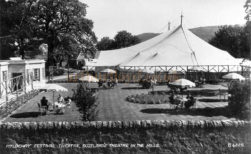 A Postcard showing the original Tented Festival Theatre, Pitlochry - Courtesy Graeme Smith.