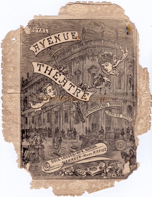 The opening night programme for 'Madame Favart' at the Avenue Theatre on the 11th of March 1882 - Kindly Donated by Amanda Potter.