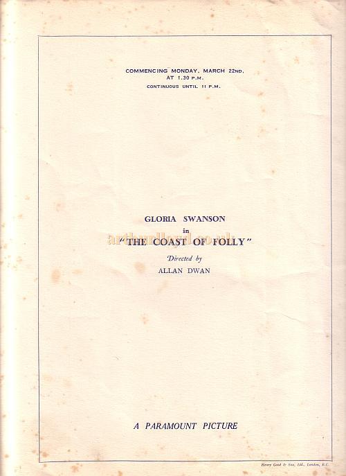 The opening night programme for the Plaza Theatre, Piccadilly Circus, 1st of March 1926