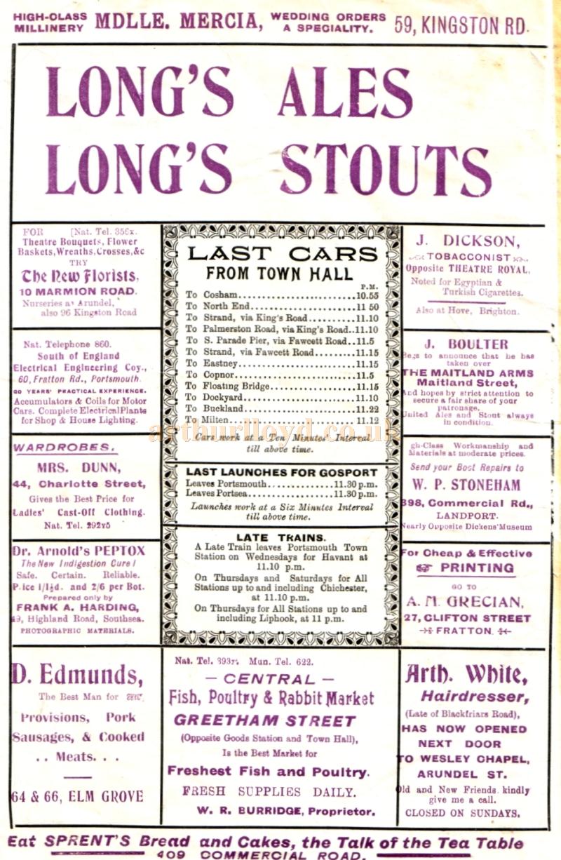 A programme for the pantomime 'Sleeping Beauty' at the present Theatre Royal, Portsmouth for Christmas 1909 / 1910