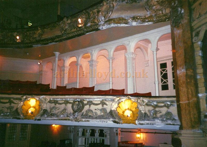 The auditorium of the Theatre Royal, Portsmouth in a photograph by David Garratt taken shortly before the renovation of the Theatre in the early 2000s.