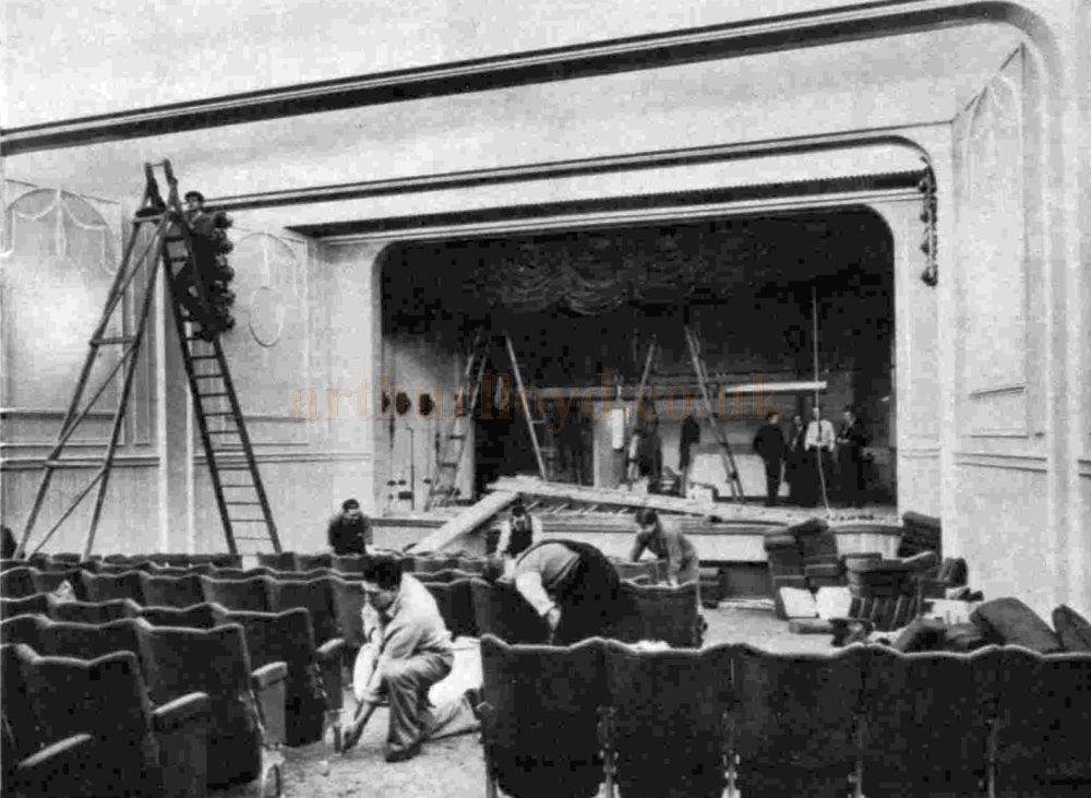 The Auditorium and Stage of the Prince Charles Theatre nearing completion - From The ILN, 15th of December 1962.