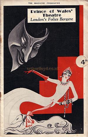 Programme for 'Folies Bergere - Paris Fantaisie' at the Prince of Wales Theatre - 1933