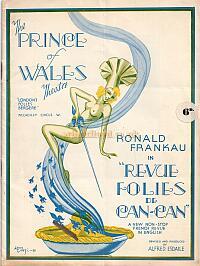 A Programme for 'Revue Folies de Can-Can' at the new Prince of Wales Theatre in 1938 - Click to see the entire programme.