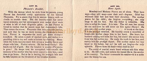 Leaflet for L'Enfant Prodigue at the Prince of Wales Theatre 1891