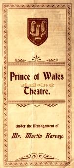 A programme for 'The Only Way' under the management of Martin Harvey, at the Prince of Wales Theatre in April 1899 - Click to see entire programme.
