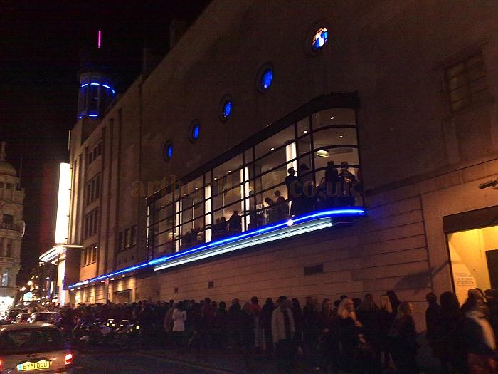 An expectant audience queues for the Evening performance of Mama Mia at the Prince of Wales Theatre in November 2011. - Photo M.L.