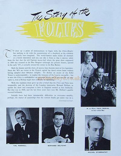 A Programme for 'Paris to Piccadilly' at the Prince of Wales Theatre