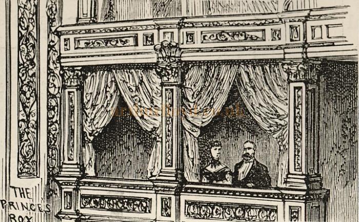 A sketch of the Prince's Box at the Prince's Theatre - Courtesy Delfont Mackintosh Theatres.