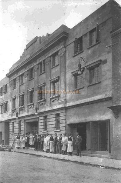 A photograph of the workers at the Palace Theatre, Redditch outside the Theatre the year it was built, 1913 - Courtesy Paul Hughes.