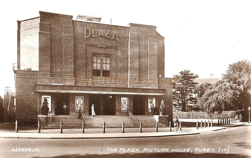 A Postcard View of the Plaza Picture House, Rugby when it was Screening the 1932 film 'No Man of her Own' with Clark Gable and Carole Lombard in September 1933 - Courtesy Simon Moss, stagememories.